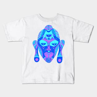 Blue African Mask 7 Kids T-Shirt